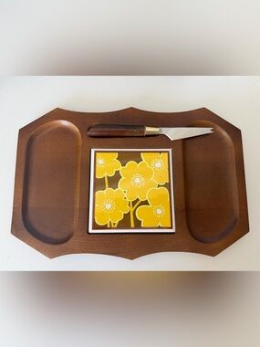 Vintage 1970’s MCM Imperial International Wood Charcuterie Board